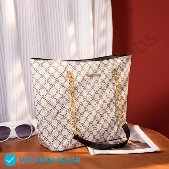 Brand New Montana West Tote Bag White Chain Detail